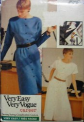 7144  VOGUE  CAREER  STRAIGHT- FLARE DRESS LENGTHS PATTERN 12-16 OR 6-10 CHOICE UNCUT
